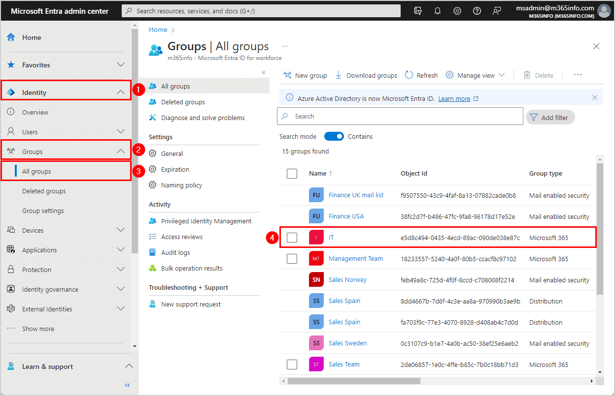 Add members to Microsoft 365 Group in Microsoft Entra admin center.