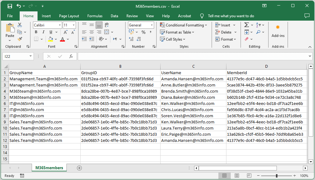Add multiple members to multiple Microsoft 365 Group from CSV.