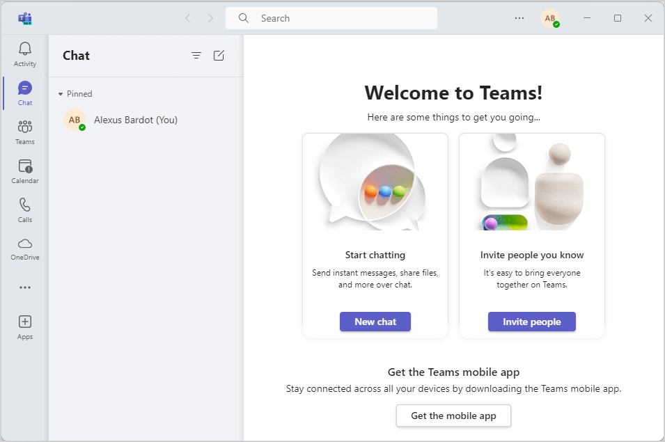 Sign into Teams app as an internal user