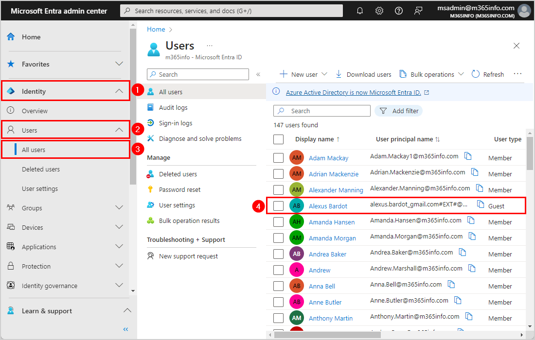 Select guest user type in Microsoft Entra ID