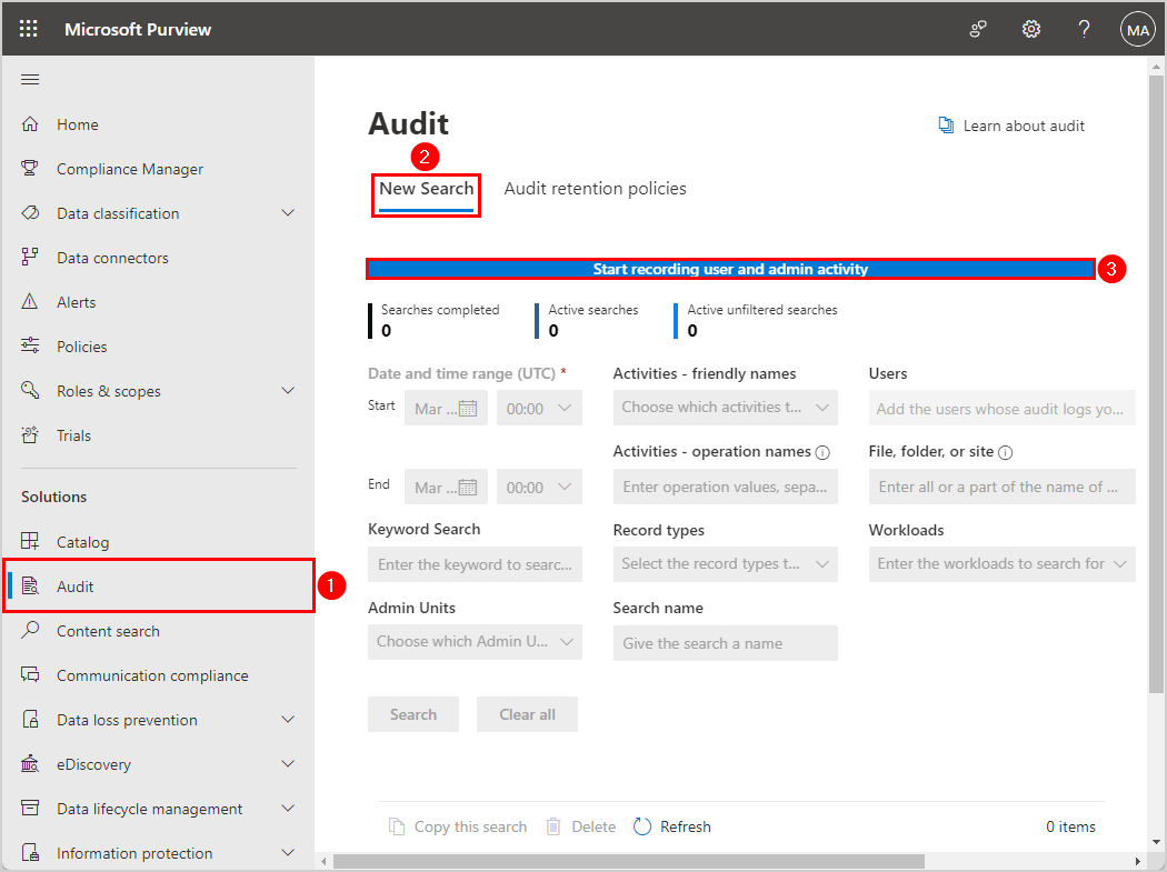 Enable Audit in Microsoft Purview portal