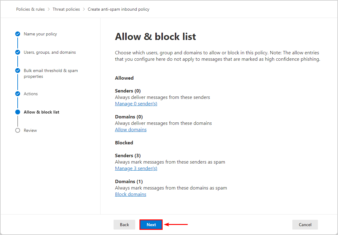 Choose Allow & Block list