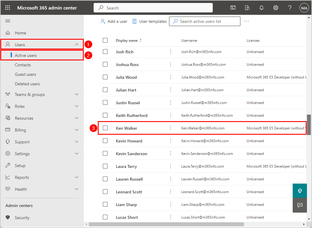 Remove mailbox without deleting user in Microsoft 365 admin center