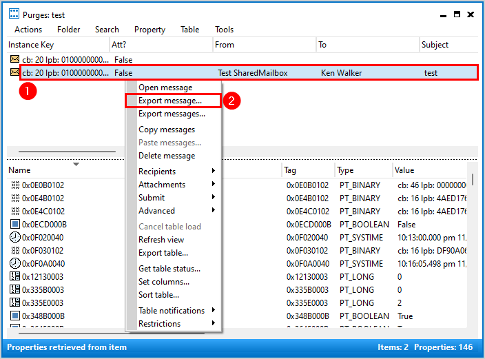 Export hard deleted message in Purges in MFCMAPI