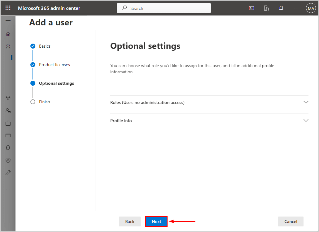 Add user optional settings